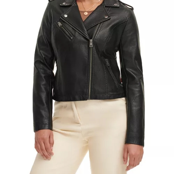 Levi's Women's Classic Faux Leather Asymmetrical Moto Jacket - Picture 13 of 16